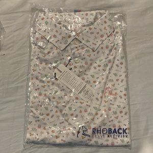 RHOBACK Apres ski short sleeve polo.